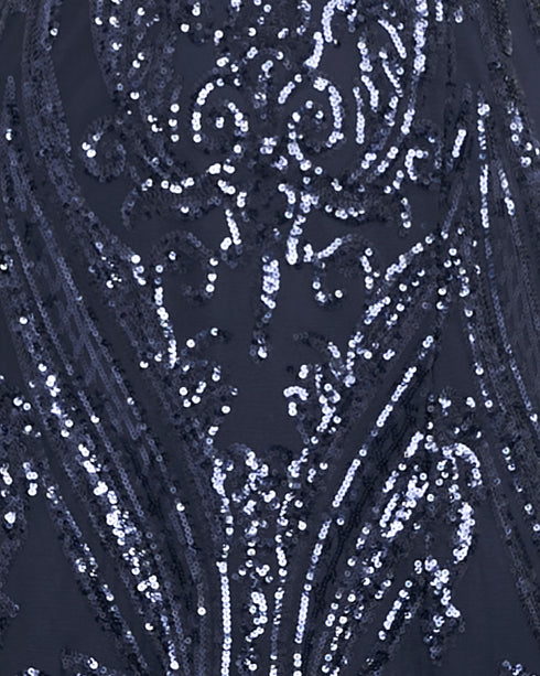 Saige V Neck Sequin Gown