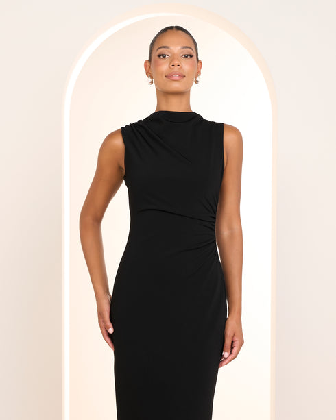 Winsley Ruched Mock Neck Dress