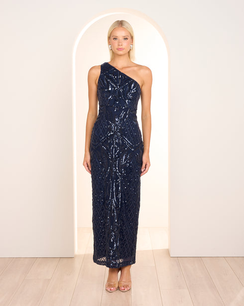 Alley One Shoulder Sequin Gown