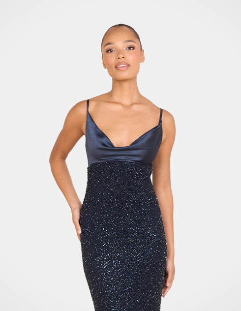 Adeline Cowl Neck Gown