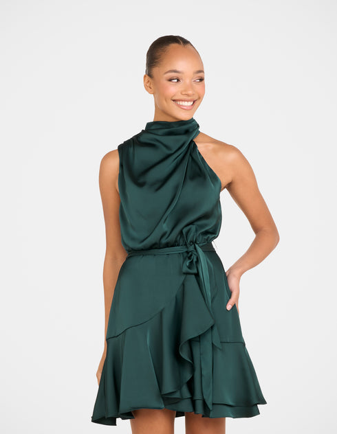 Bebe Cowl Neck Mini Dress