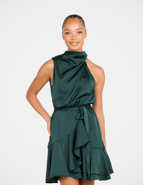 Bebe Cowl Neck Mini Dress