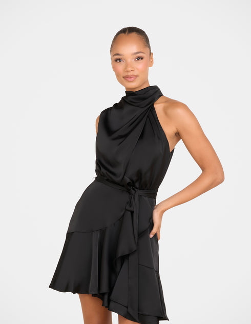 Bebe Cowl Neck Mini Dress