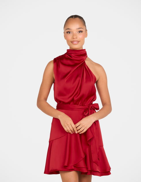 Bebe Cowl Neck Mini Dress