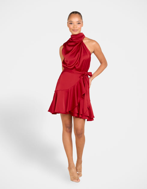 Bebe Cowl Neck Mini Dress