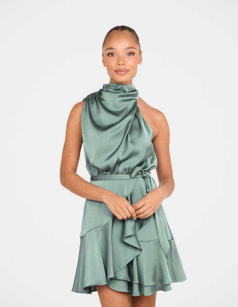 Bebe Cowl Neck Mini Dress