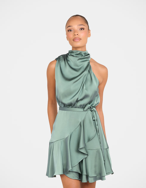 Bebe Cowl Neck Mini Dress