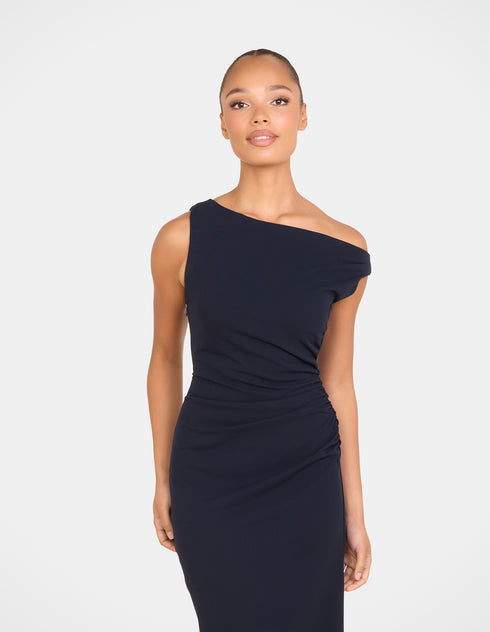 Peony Asymmetric Midi Dress