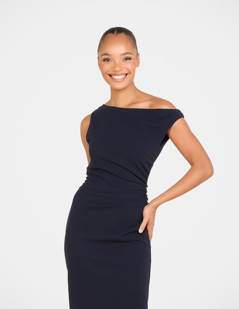 Peony Asymmetric Midi Dress