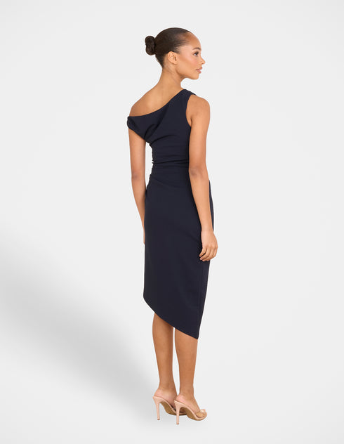 Peony Asymmetric Midi Dress