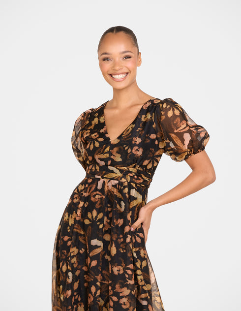 Lyra Puff Sleeve Maxi Dress