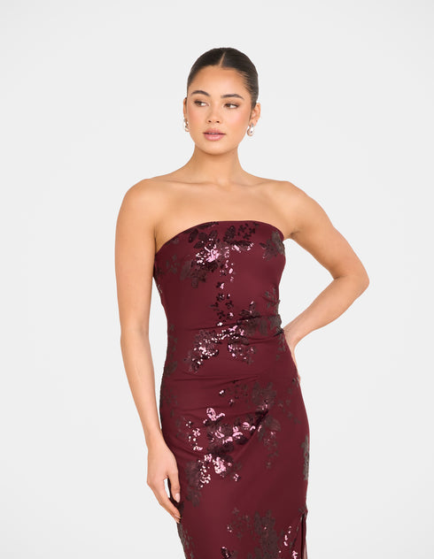 Niah Strapless Sequin Gown