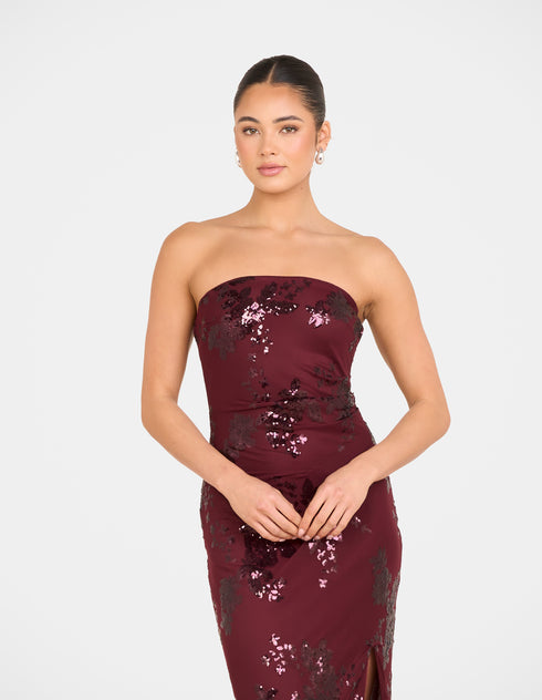 Niah Strapless Sequin Gown