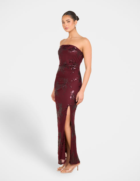 Niah Strapless Sequin Gown