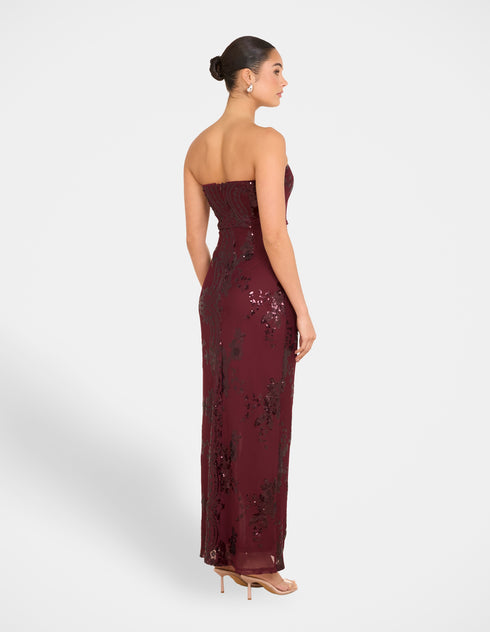 Niah Strapless Sequin Gown