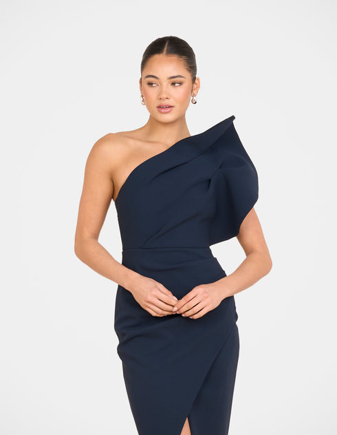 Elise Asymmetric Midi Dress