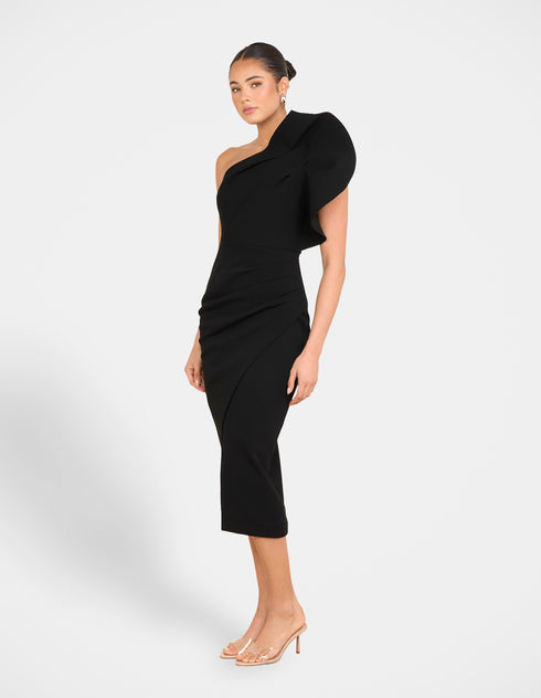 Elise Asymmetric Midi Dress