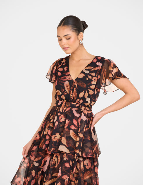 Felicia Frill Hem Maxi Dress