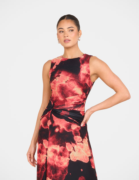 Eden Printed Mesh Maxi Dress