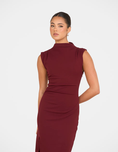 Xandria High Neck Midi Dress