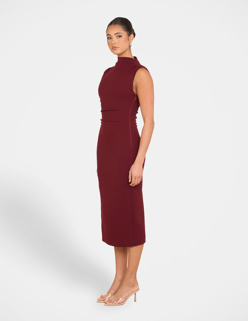 Xandria High Neck Midi Dress