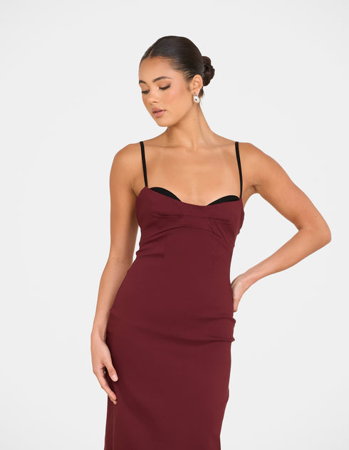 Yolanda Sweetheart Midi Dress