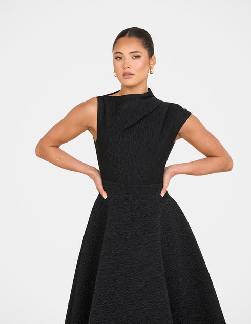 Monarch High Neck Midi Dress