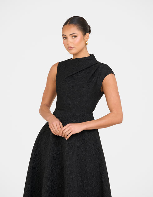Monarch High Neck Midi Dress