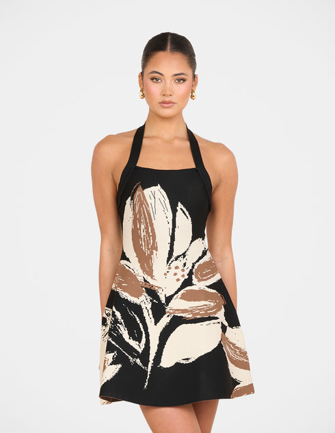 Aislyn Halter Knit Mini Dress