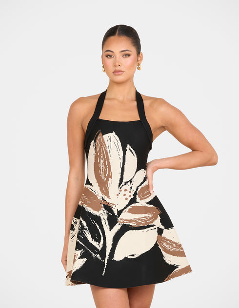 Aislyn Halter Knit Mini Dress