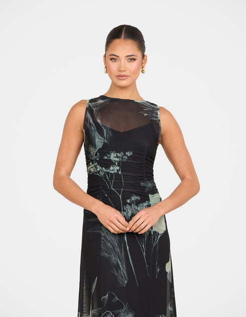 Naida Sheer Mesh Maxi Dress