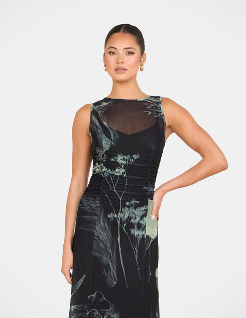 Naida Sheer Mesh Maxi Dress