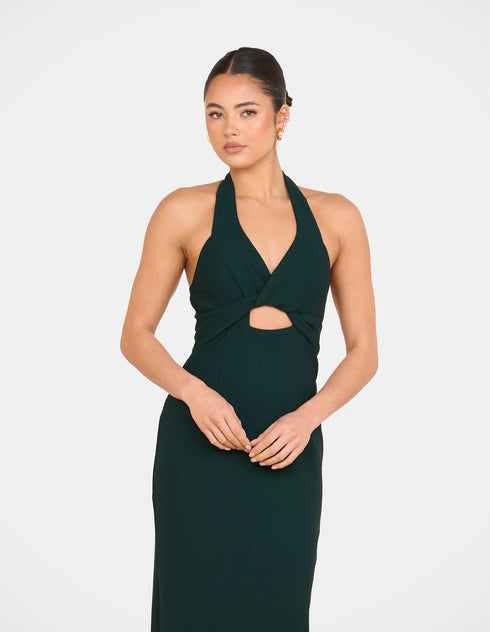 Katara Twist Halter Midi Dress