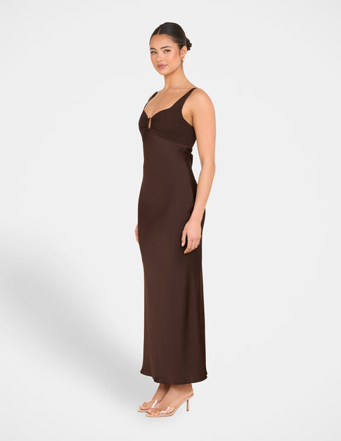 Gala Bias Cut Satin Maxi Dress