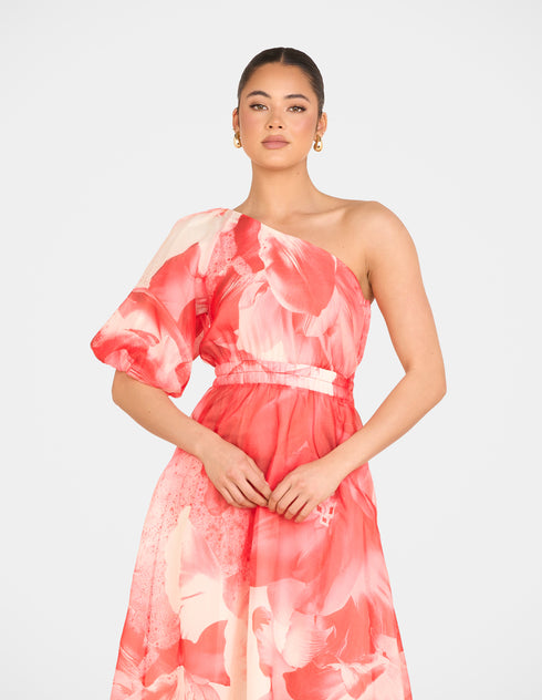 Quartz One Shoulder Maxi Dress