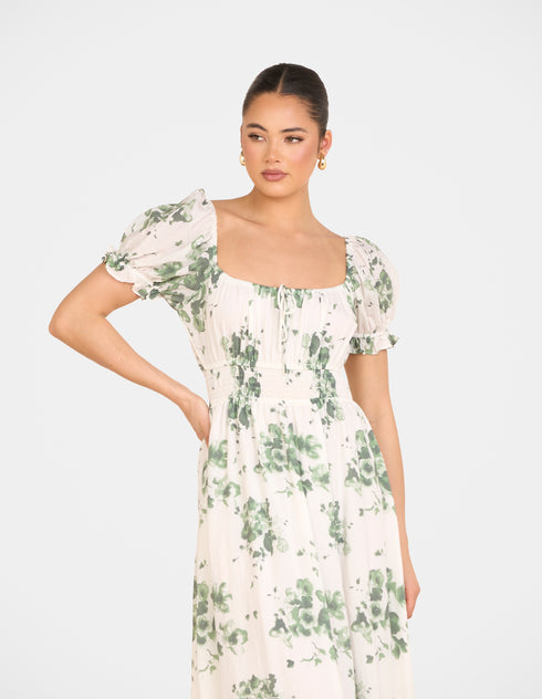 Xandie Puff Sleeve Maxi Dress