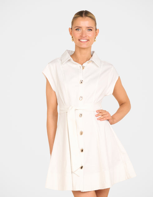 Filips Button Front Mini Dress