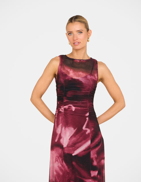 Malika Sheer Mesh Maxi Dress