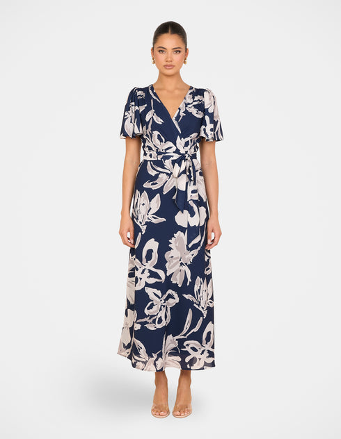 Lila Cross Over Maxi Dress