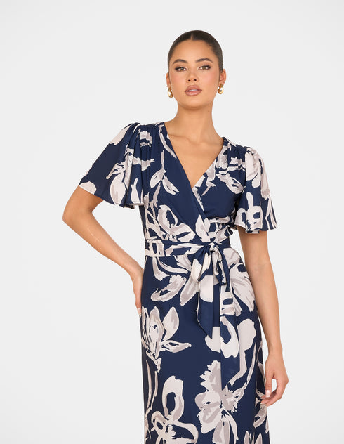 Lila Cross Over Maxi Dress