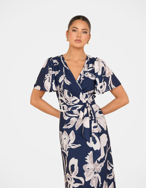 Lila Cross Over Maxi Dress