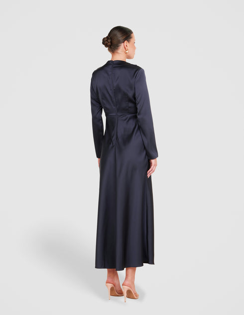 Dina Long Sleeve Satin Dress