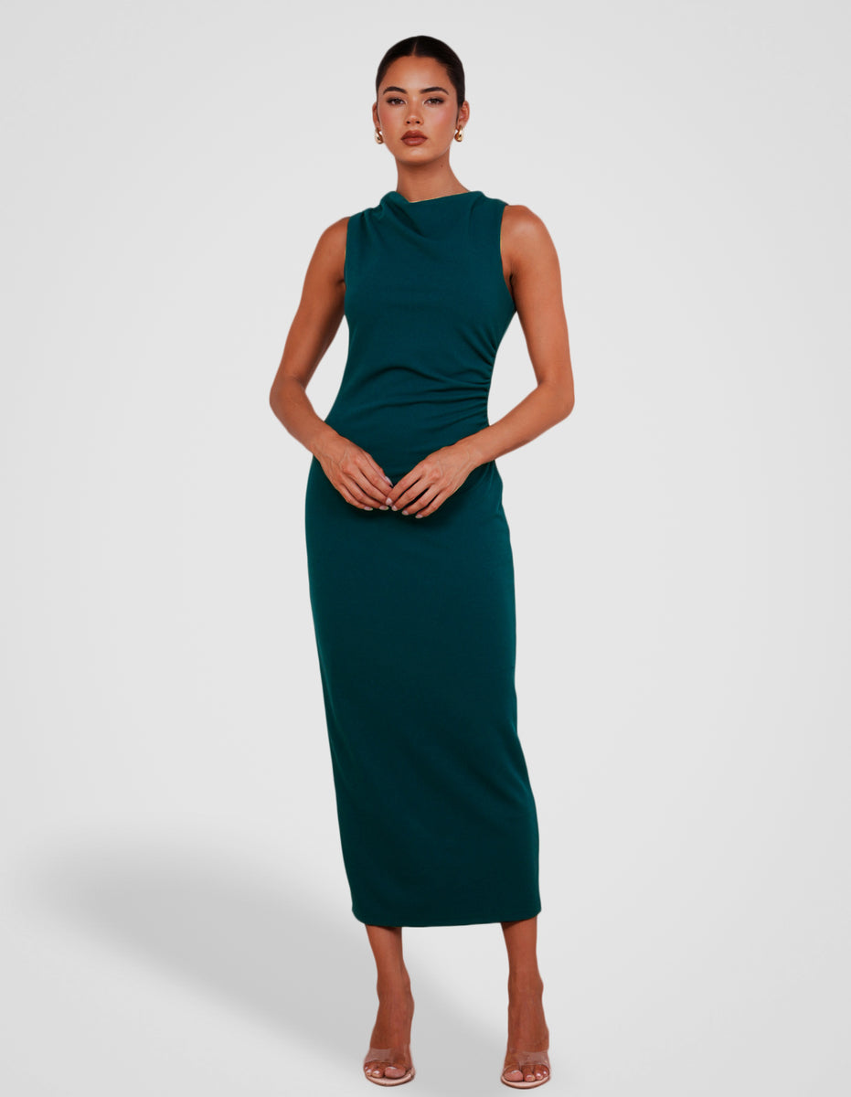 midi formal dresses australia Trellis Lane ORIANA Fitted Pencil Midi Dress  One Honey Australia Black / 6 AUS
