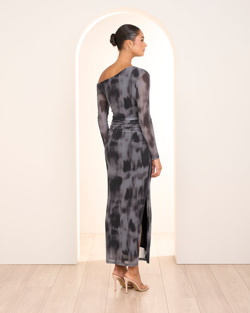 Qadira Asymmetric Neck Dress