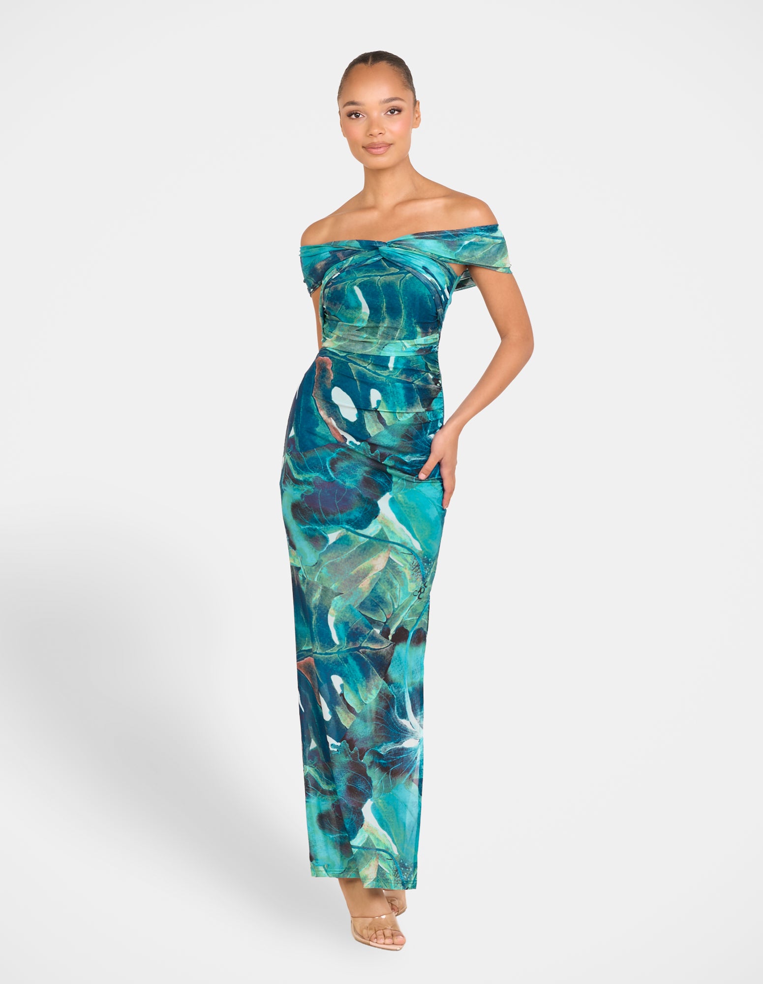 off the shoulder cocktail dress australia Santiago Off Shoulder Midi Dress - Navy