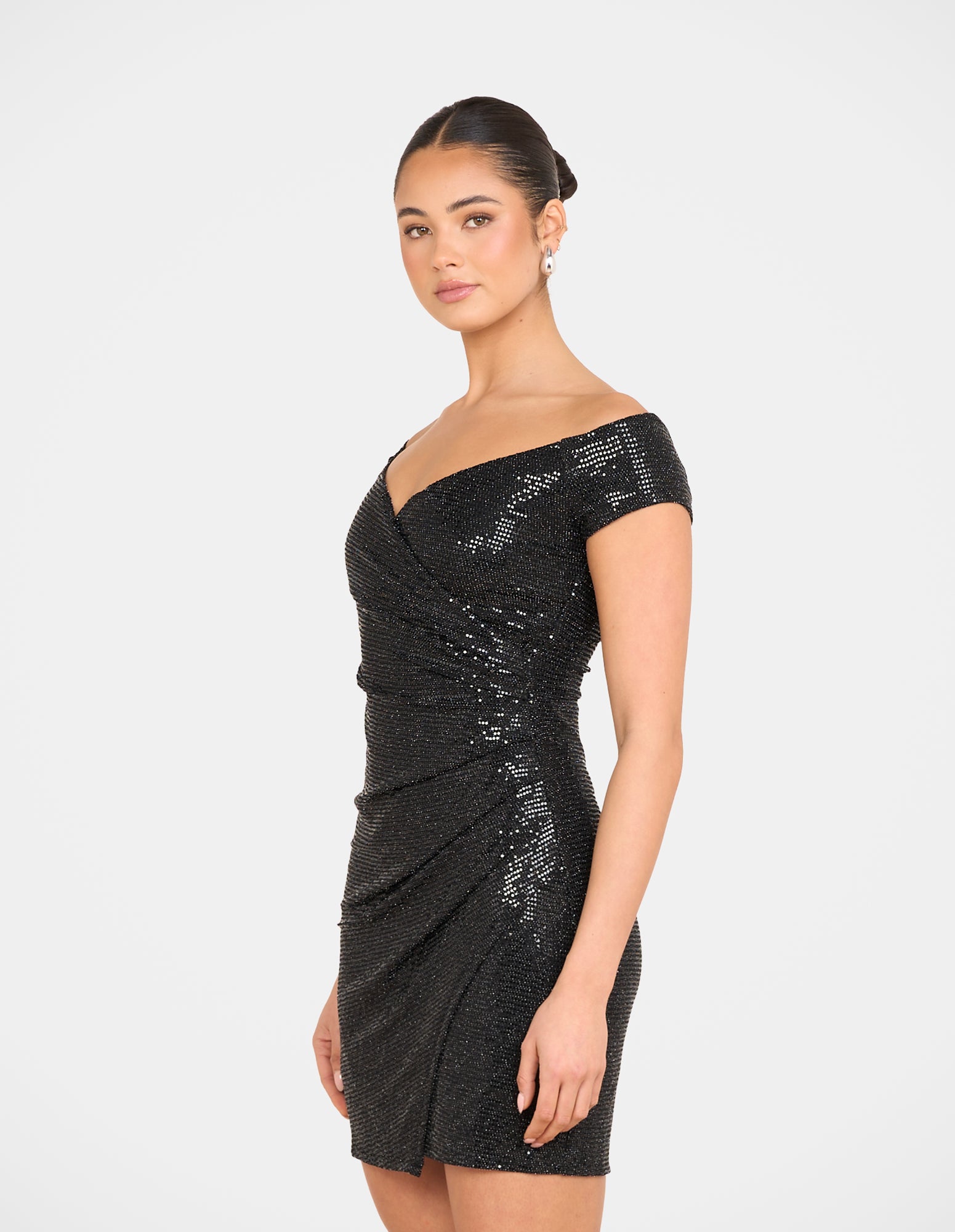 white christmas dresses La Femme Midi-Length Black Homecoming Dress main image 1