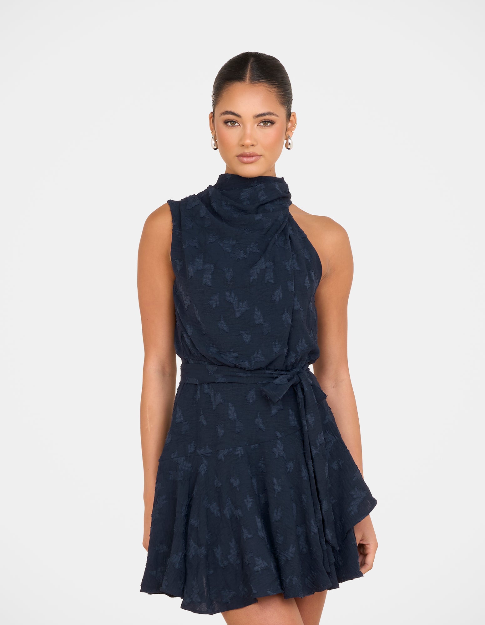 purple pink mini dress Mirabelle 3D Floral Mini Dress - Purple
