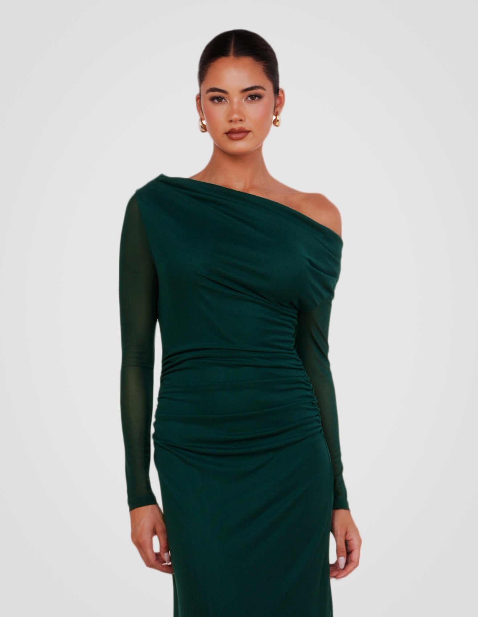 long sleeve cocktail dress australia Demure Long Sleeve Open Back Dress Sequin Grey/Silver